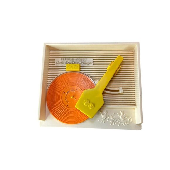 Vintage Fisher Price Music Box Record Player with 3 Plastic Records Works - Picture 5 of 16